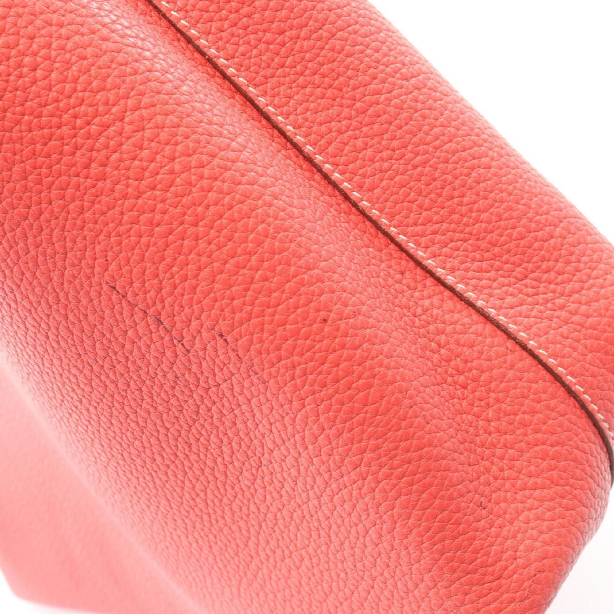Hermes Hermes Double Sens 45 Reversible Tote Bag Handbag Leather Taurillon Clemence Women's Pink/Burgundy Ruby Size ONE SIZE - 7 Thumbnail
