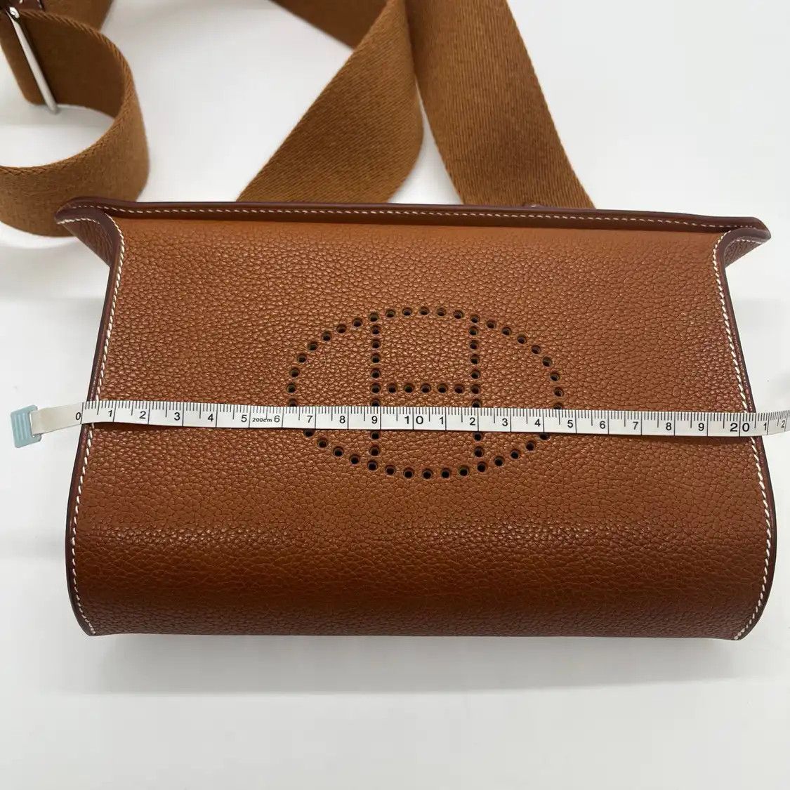 Hermes Hermes Videpoches Gold Brown Barenia saddle leather shoulder bag silver hardware Size ONE SIZE - 7 Thumbnail
