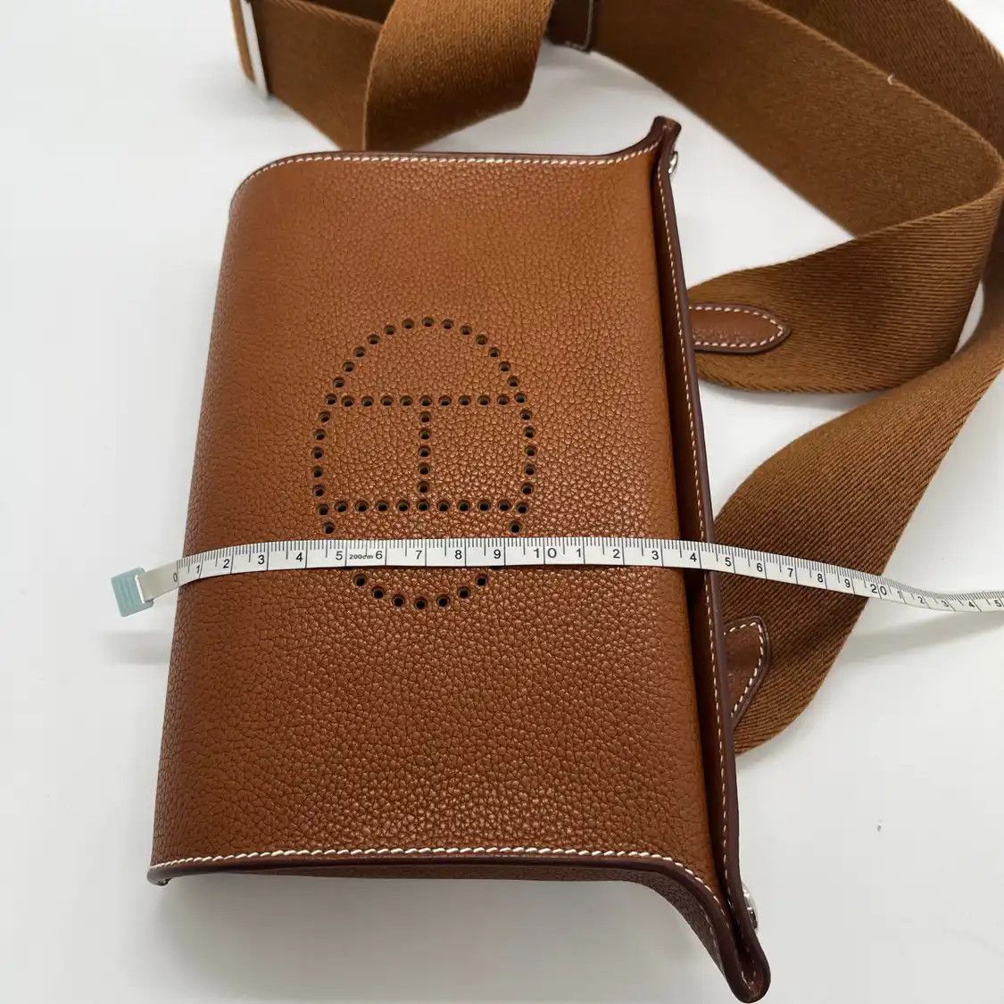 Hermes Hermes Videpoches Gold Brown Barenia saddle leather shoulder bag silver hardware Size ONE SIZE - 8 Thumbnail