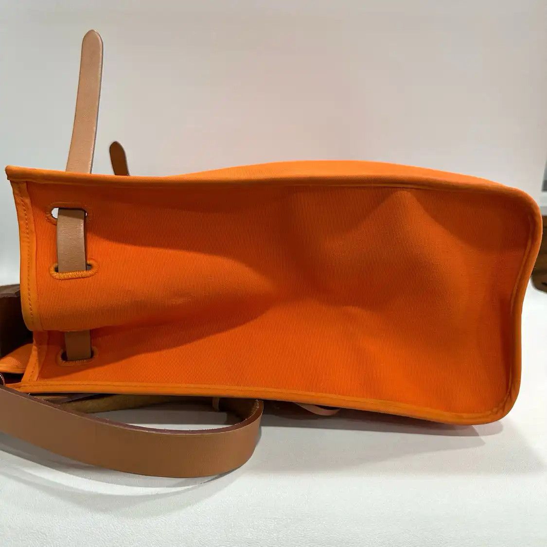 Hermes Hermes Herbag 39 Hermes orange canvas shoulder bag silver hardware Size ONE SIZE - 3 Thumbnail