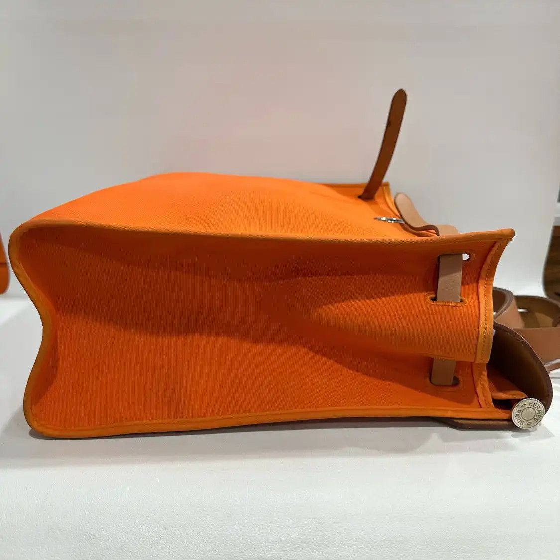 Hermes Hermes Herbag 39 Hermes orange canvas shoulder bag silver hardware Size ONE SIZE - 2 Thumbnail