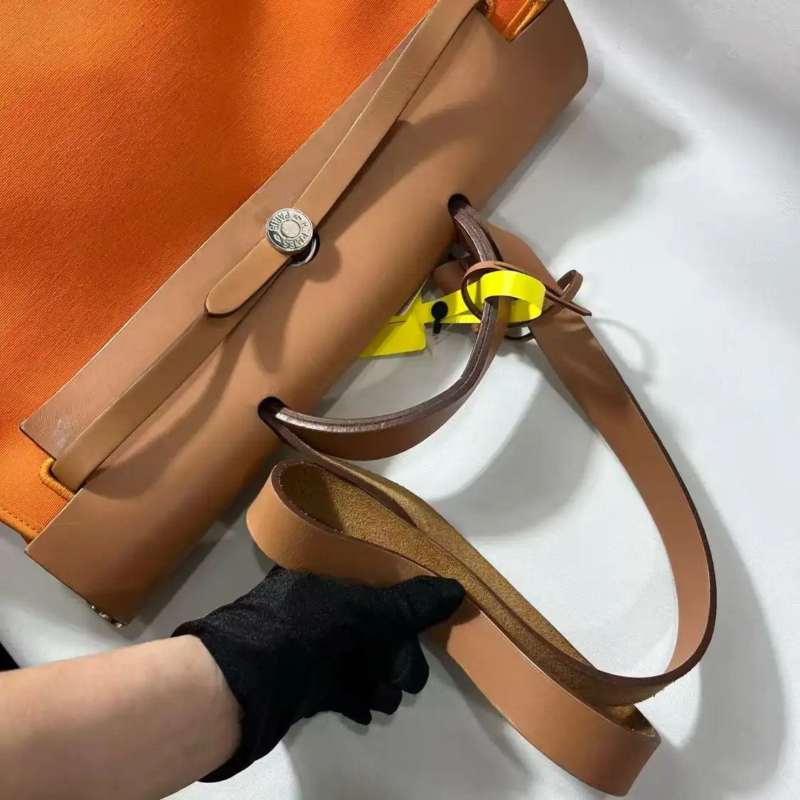 Hermes Hermes Herbag 39 Hermes orange canvas shoulder bag silver hardware Size ONE SIZE - 8 Thumbnail