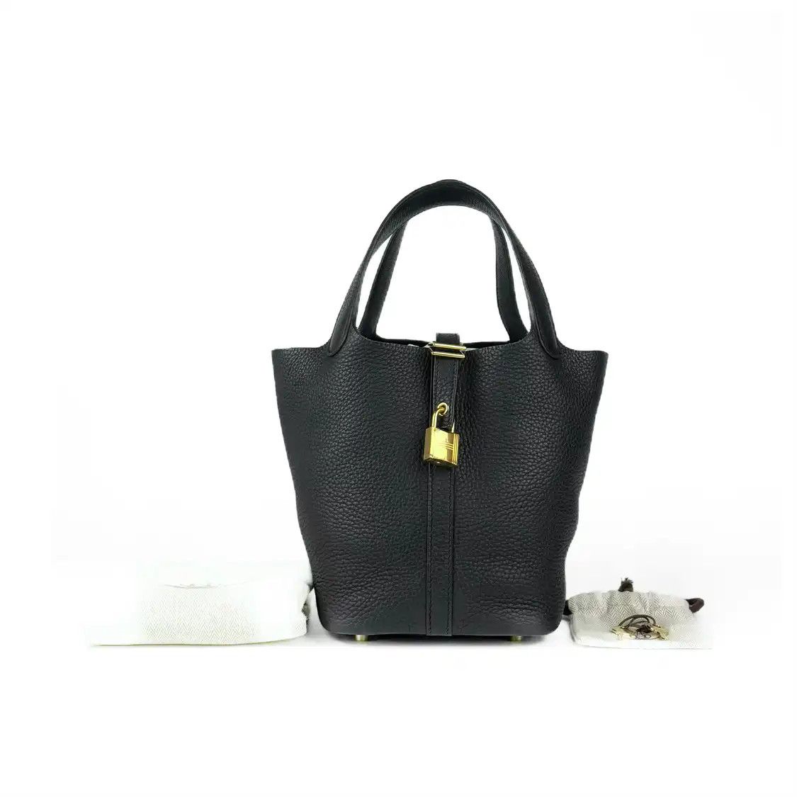 Hermes Hermes Picotin Lock black Clemence cowhide leather picotin handbag gold hardware Size ONE SIZE - 6 Thumbnail