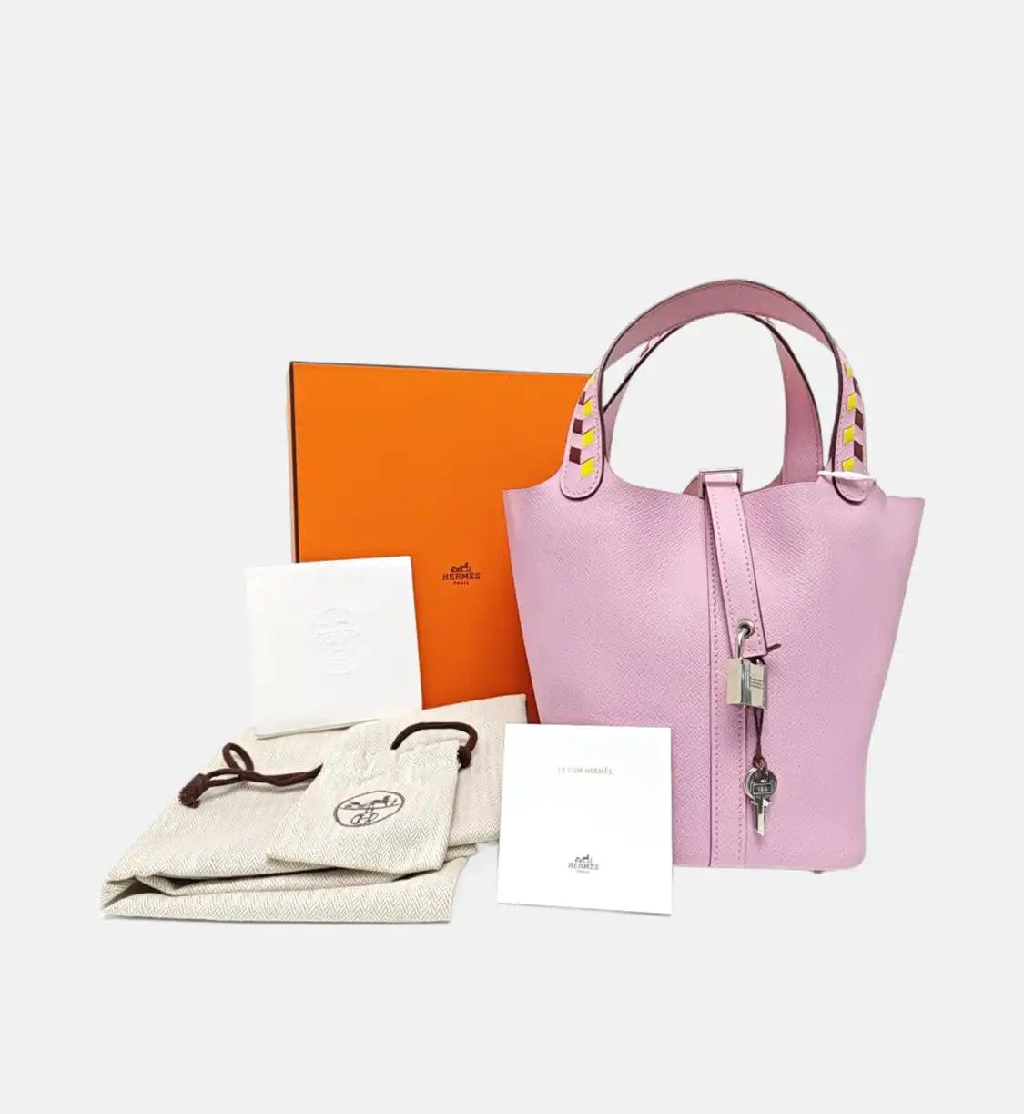 Hermes Hermes Picotin Lock 18 Mauve Sylvestre Epsom cowhide leather picotin handbag sil Size ONE SIZE - 8 Thumbnail