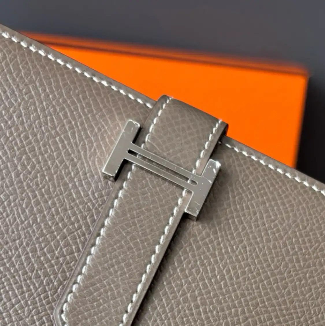Hermes Hermes Bearn Medium Etoupe Epsom cowhide leather wallet silver hardware C Size ONE SIZE - 11 Thumbnail