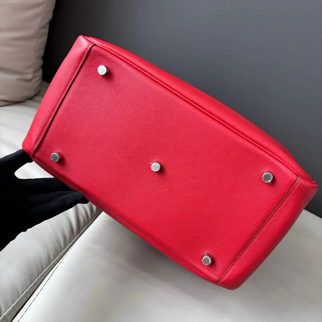 Hermes Hermes Lindy 30 red Swift cowhide leather Lindy bag shoulder bag silver hardware Size ONE SIZE - 5 Thumbnail