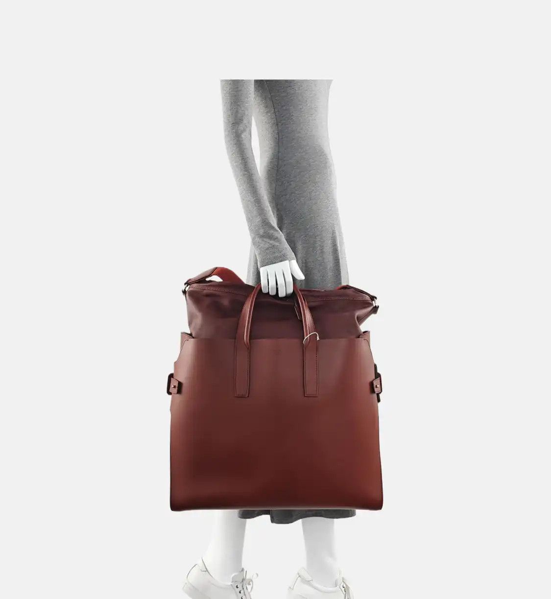 Hermes Hermes Cabacity brick red BOX leather handbag silver hardware X Size ONE SIZE - 2 Thumbnail