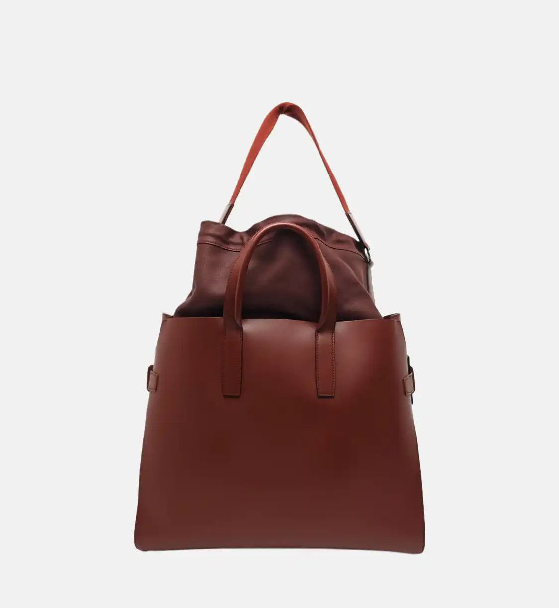 Hermes Hermes Cabacity brick red BOX leather handbag silver hardware X Size ONE SIZE - 5 Thumbnail