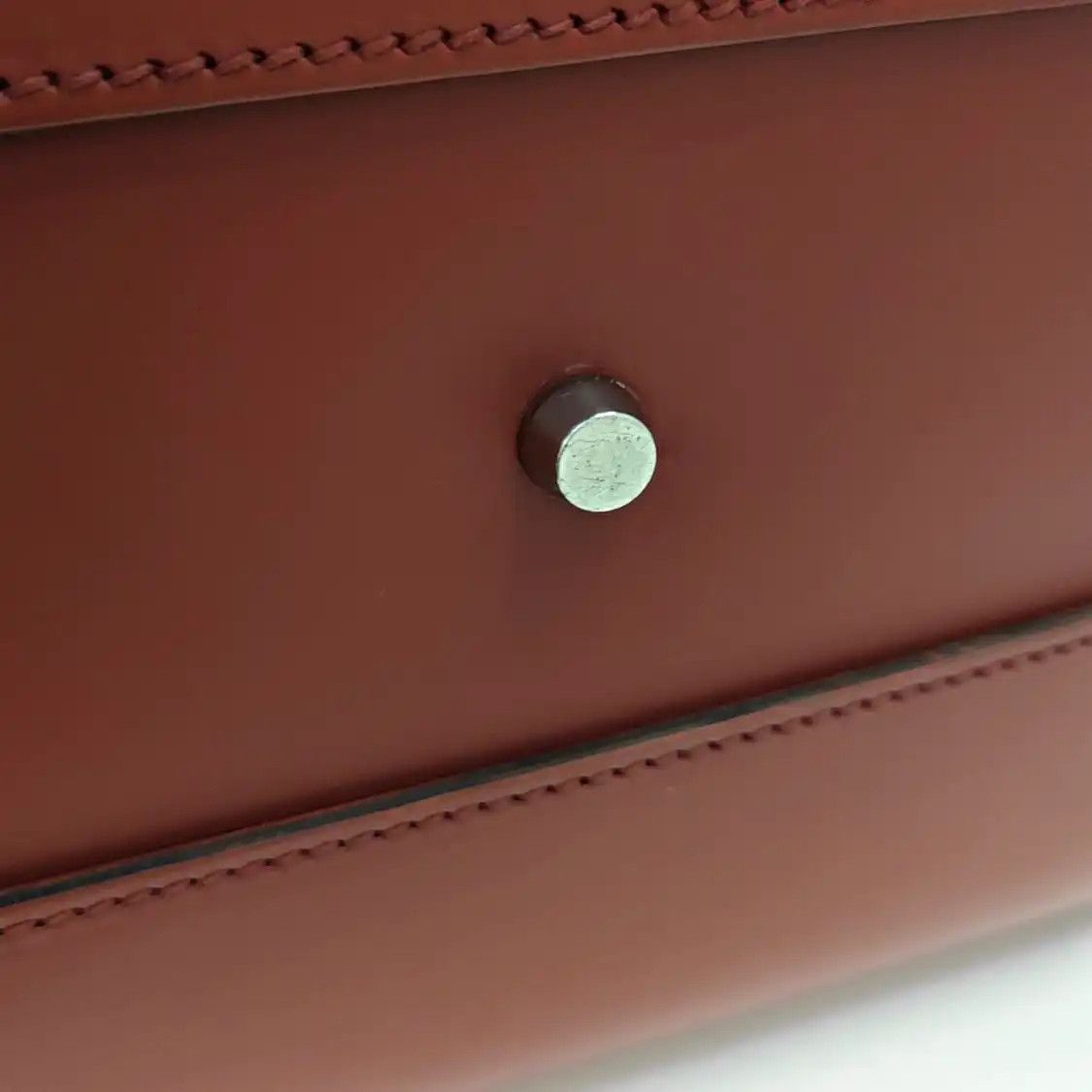 Hermes Hermes Cabacity brick red BOX leather handbag silver hardware X Size ONE SIZE - 10 Thumbnail
