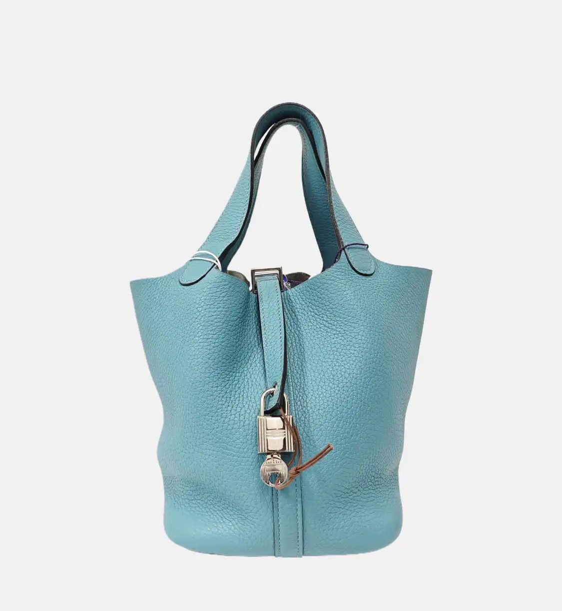 Hermes Hermes Picotin Lock 18 Bleu Macaron Clemence cowhide leather picotin handbag sil Size ONE SIZE - 8 Thumbnail