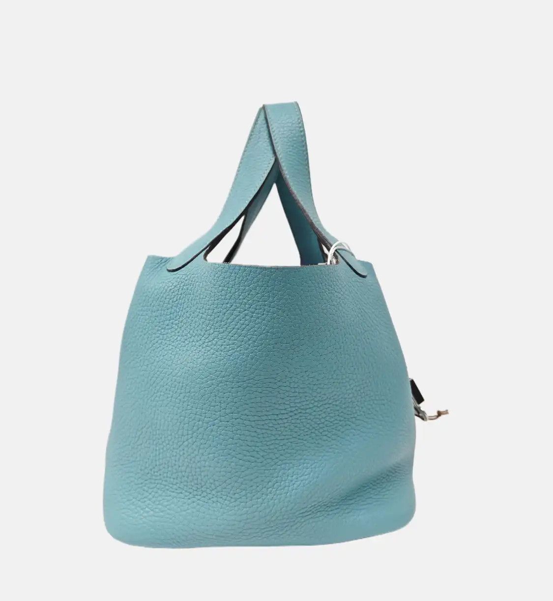 Hermes Hermes Picotin Lock 18 Bleu Macaron Clemence cowhide leather picotin handbag sil Size ONE SIZE - 4 Thumbnail