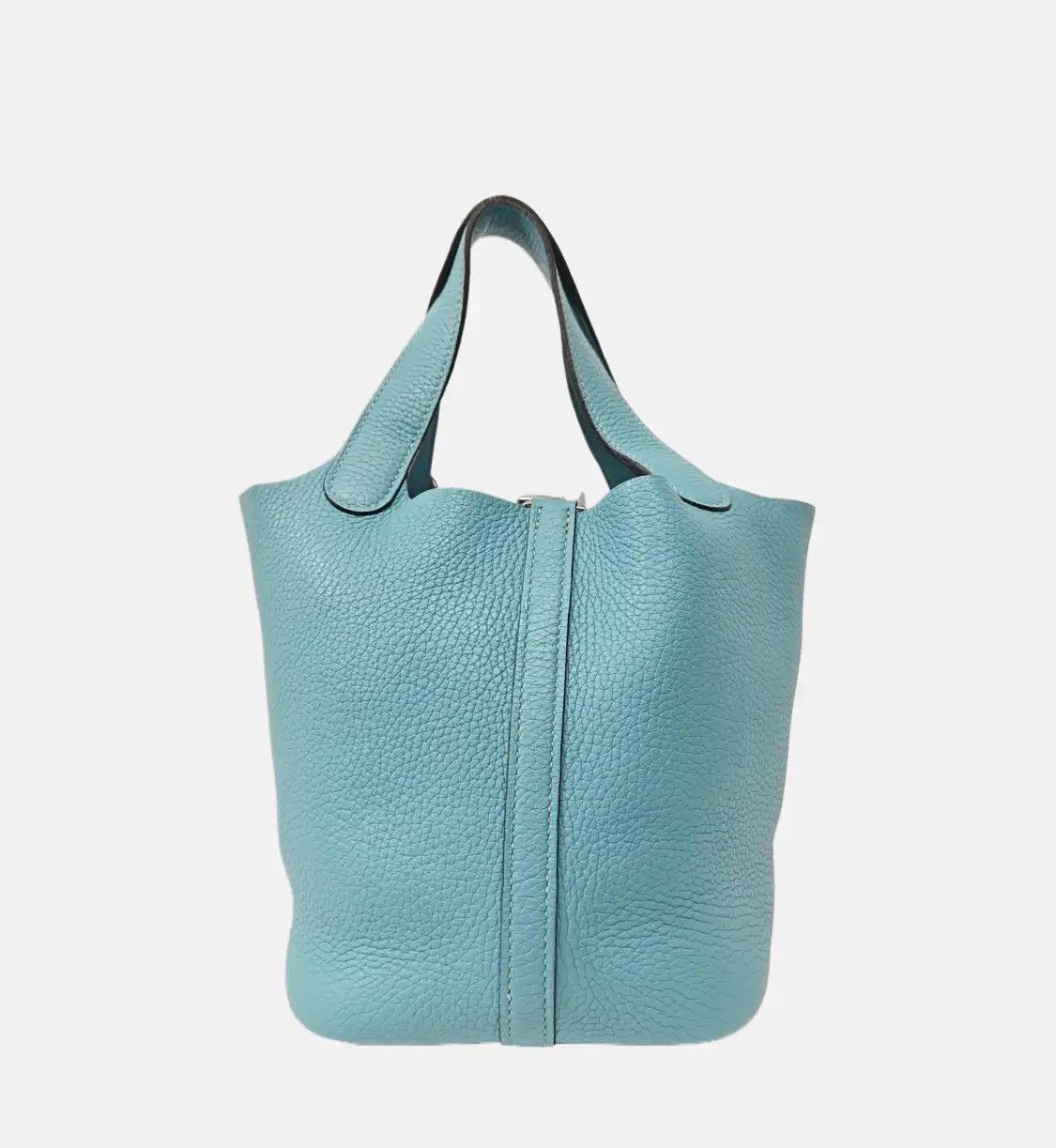 Hermes Hermes Picotin Lock 18 Bleu Macaron Clemence cowhide leather picotin handbag sil Size ONE SIZE - 5 Thumbnail