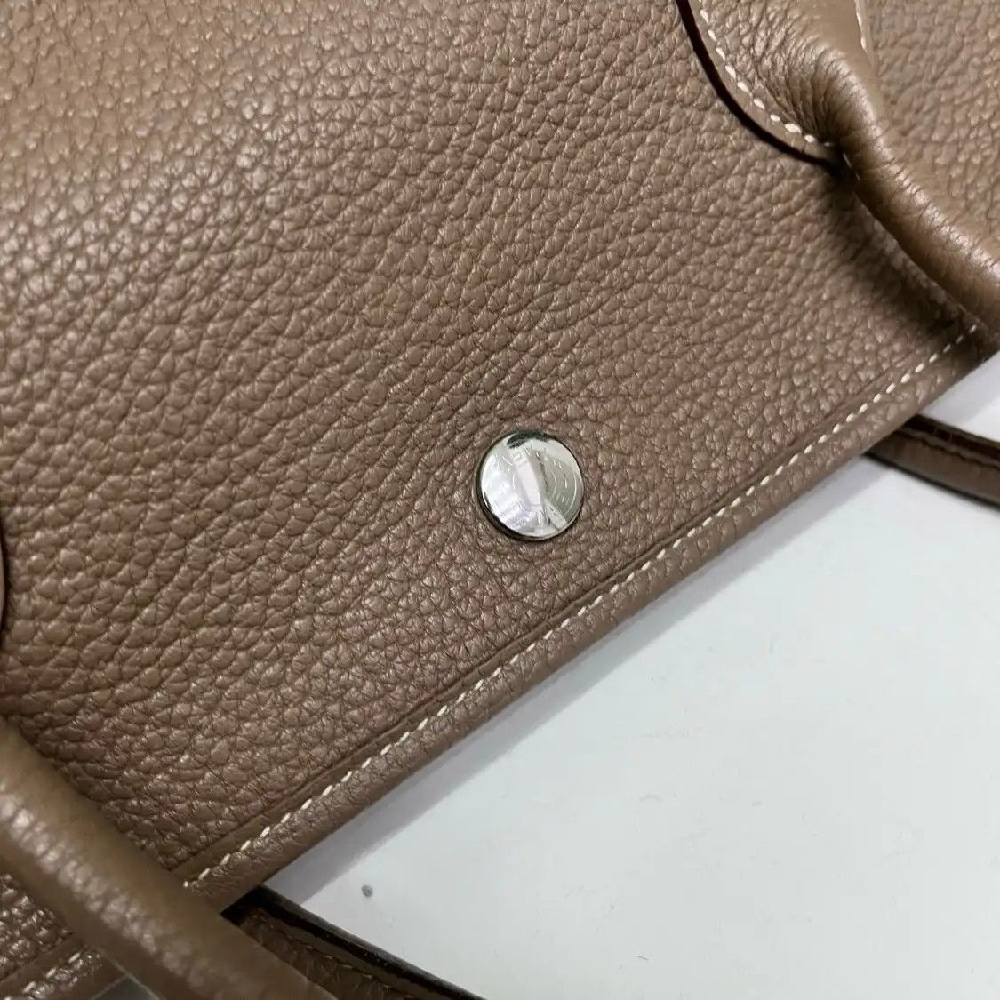 Hermes Hermes Garden Party 36 Etoupe Clemence cowhide leather Garden Party handbag silv Size ONE SIZE - 4 Thumbnail
