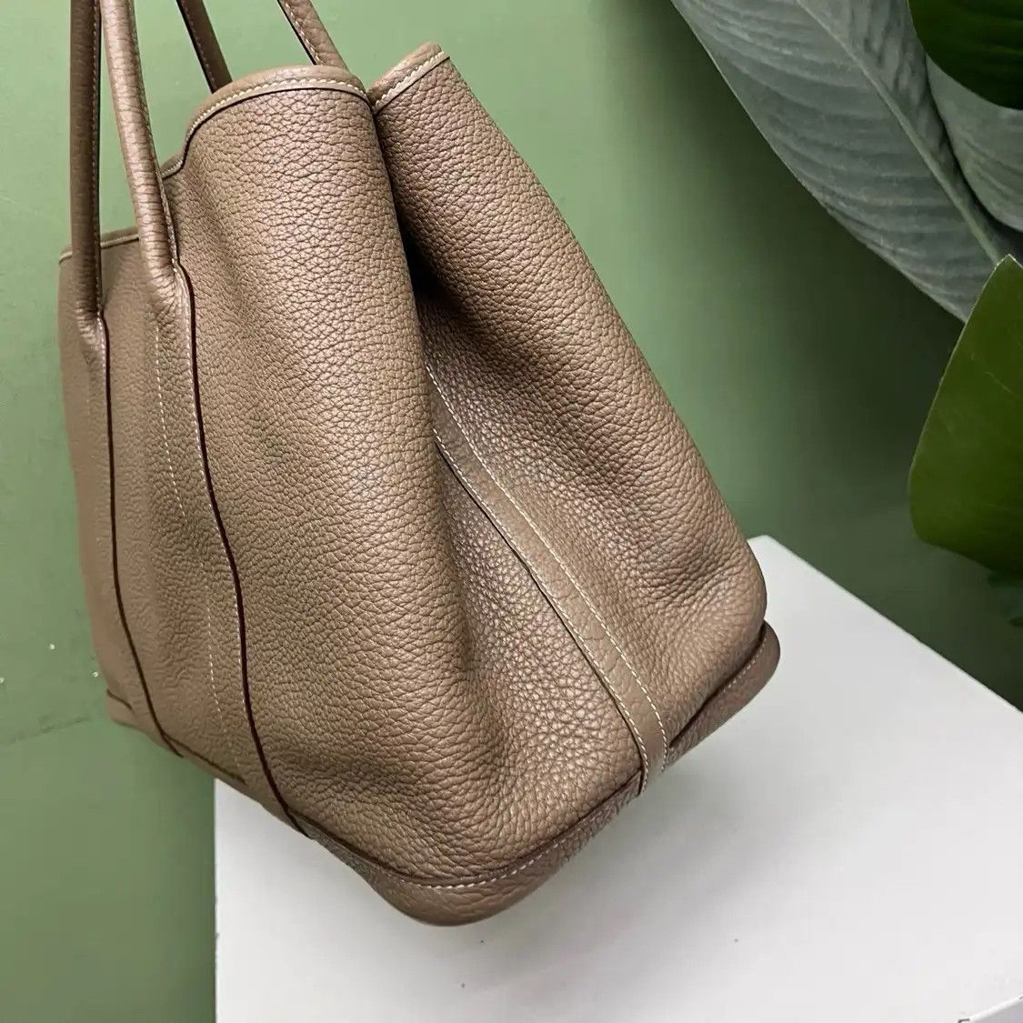 Hermes Hermes Garden Party 36 Etoupe Clemence cowhide leather Garden Party handbag silv Size ONE SIZE - 5 Thumbnail