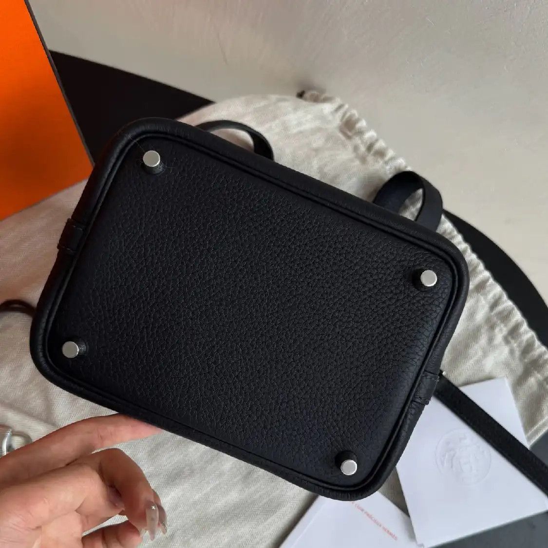 Hermes Hermes Picotin Lock 18 black woolen Clemence cowhide leather handbag silver hard Size ONE SIZE - 5 Thumbnail