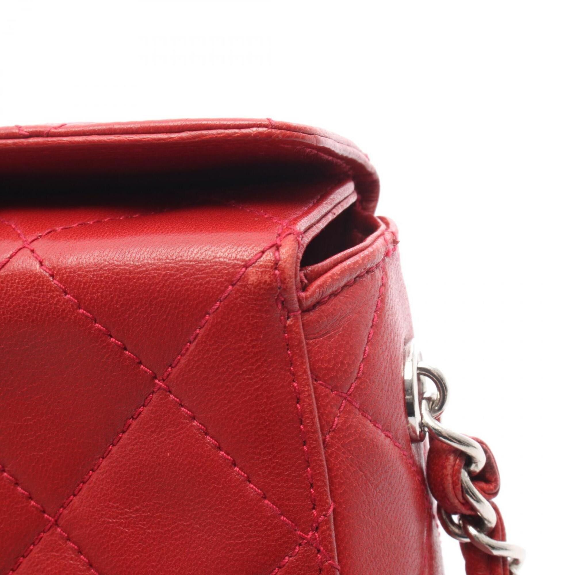 Chanel Chanel Matelassé Handbag, Lambskin Leather, Women's, Red Size ONE SIZE - 11 Thumbnail