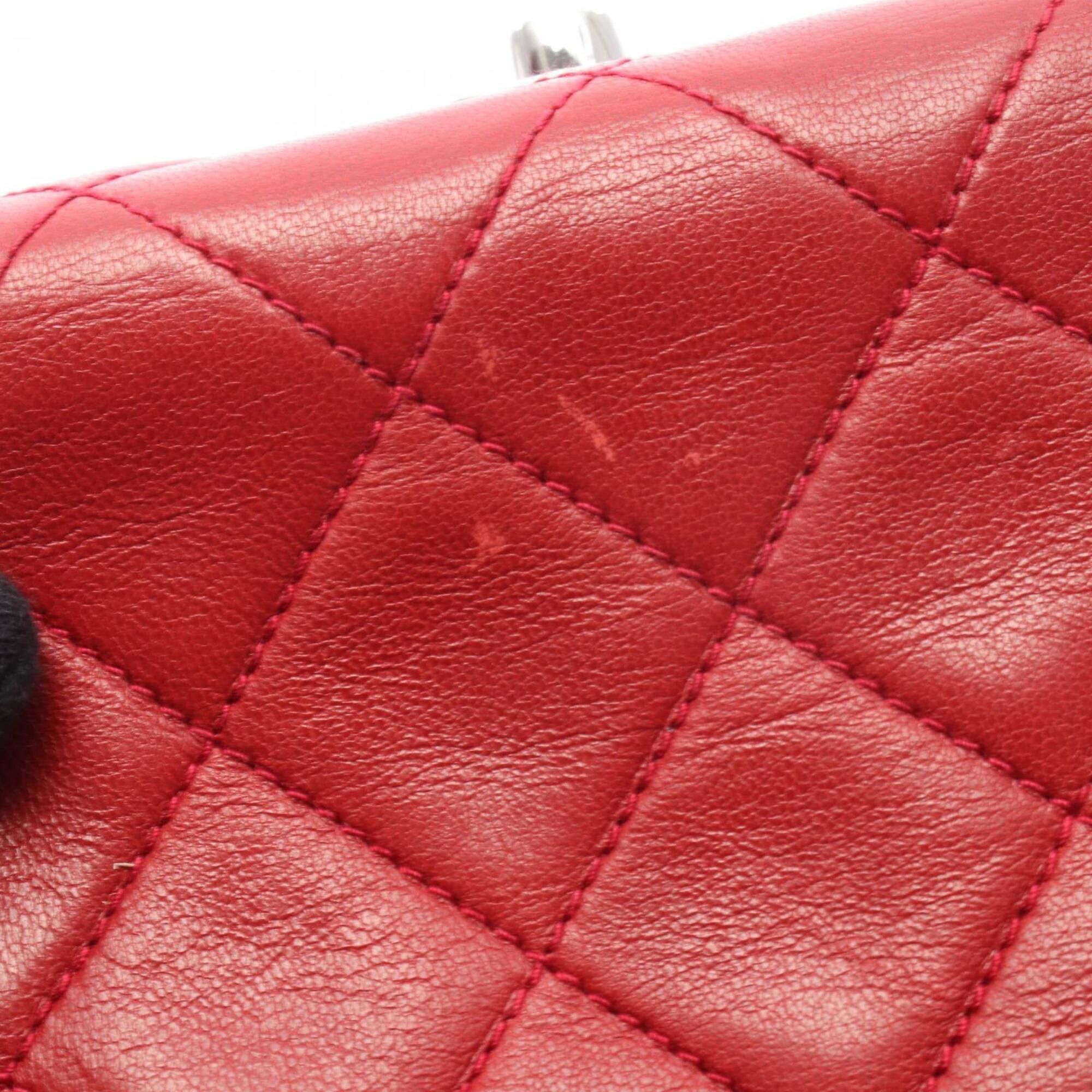 Chanel Chanel Matelassé Handbag, Lambskin Leather, Women's, Red Size ONE SIZE - 14 Thumbnail