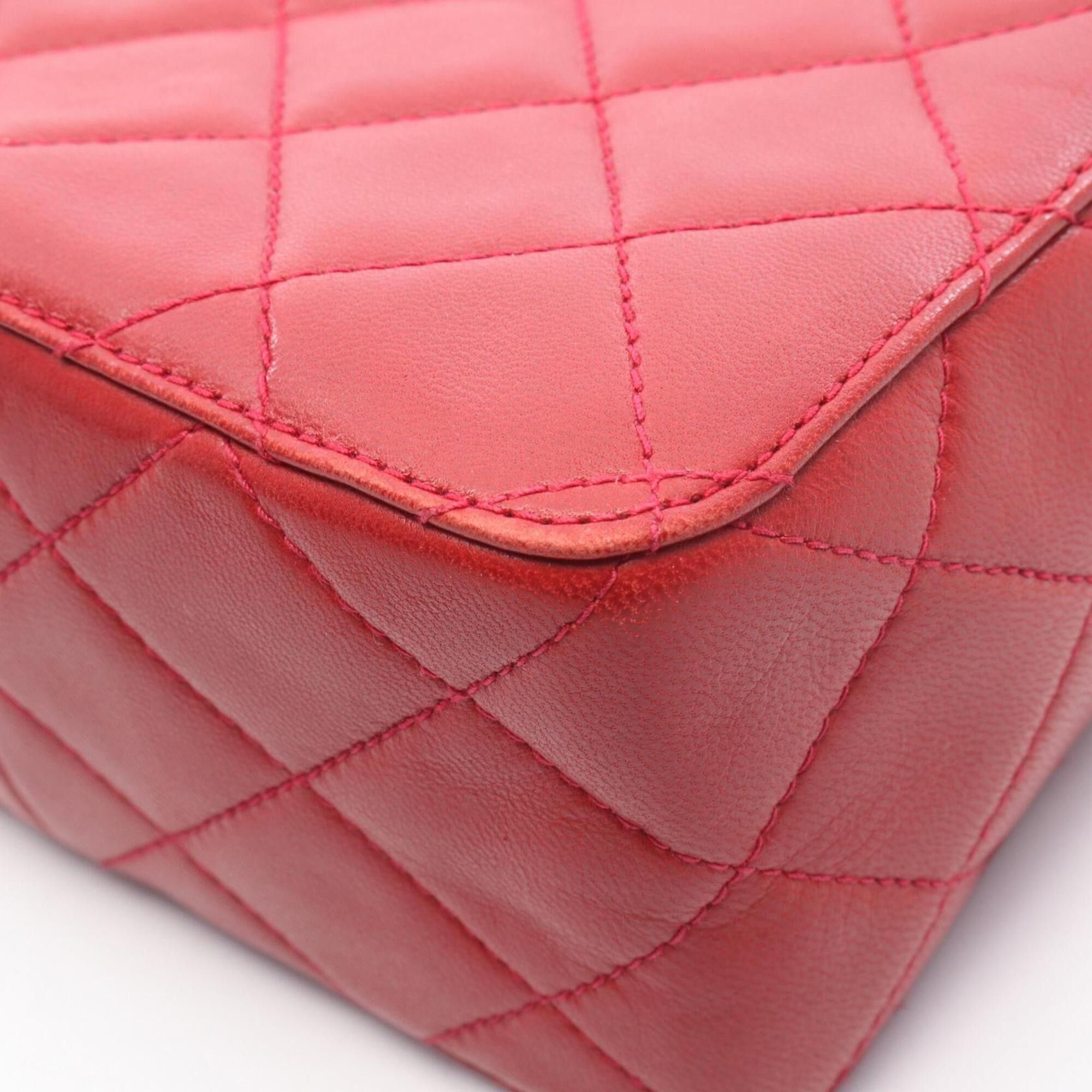 Chanel Chanel Matelassé Handbag, Lambskin Leather, Women's, Red Size ONE SIZE - 10 Thumbnail