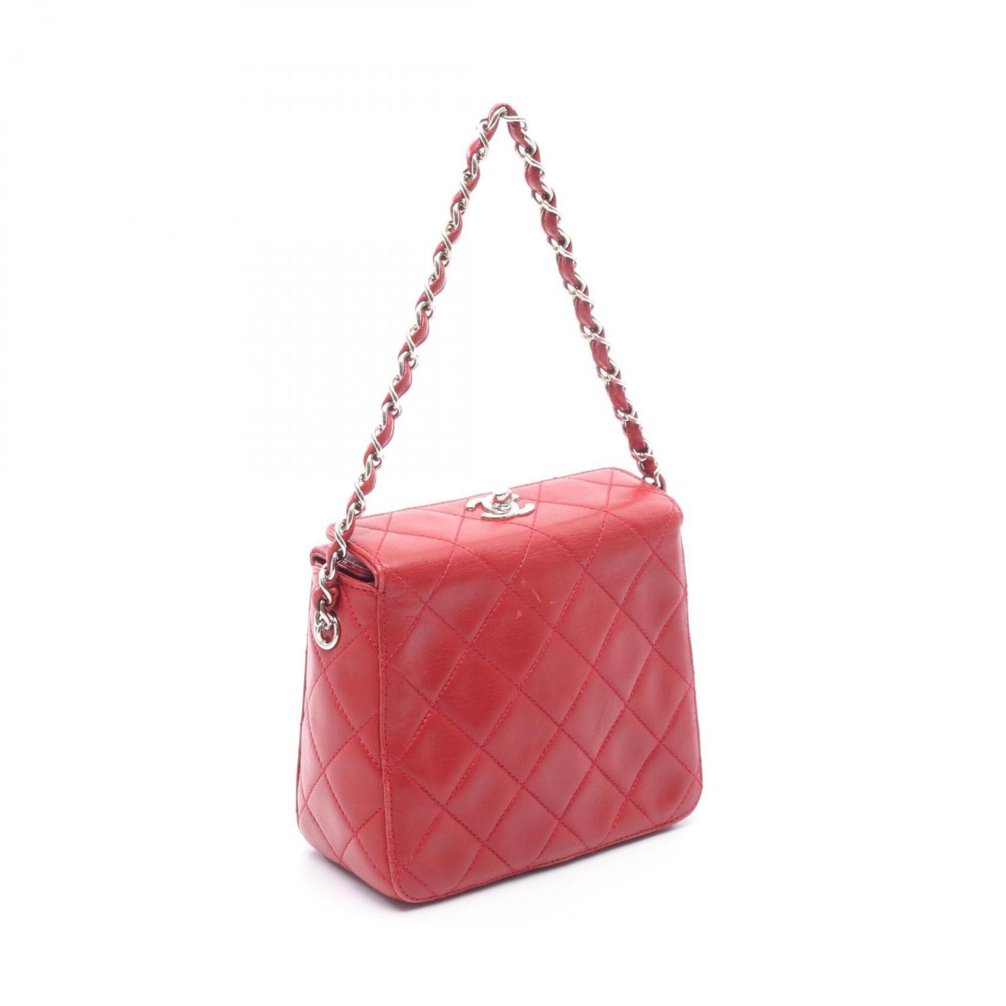 Chanel Chanel Matelassé Handbag, Lambskin Leather, Women's, Red Size ONE SIZE - 2 Thumbnail