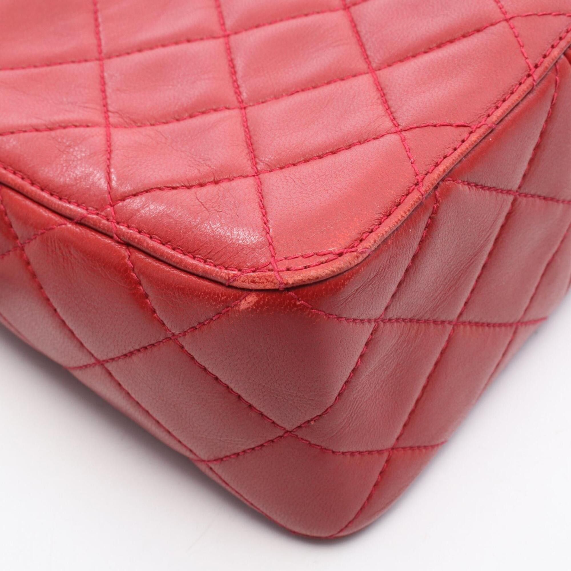 Chanel Chanel Matelassé Handbag, Lambskin Leather, Women's, Red Size ONE SIZE - 9 Thumbnail