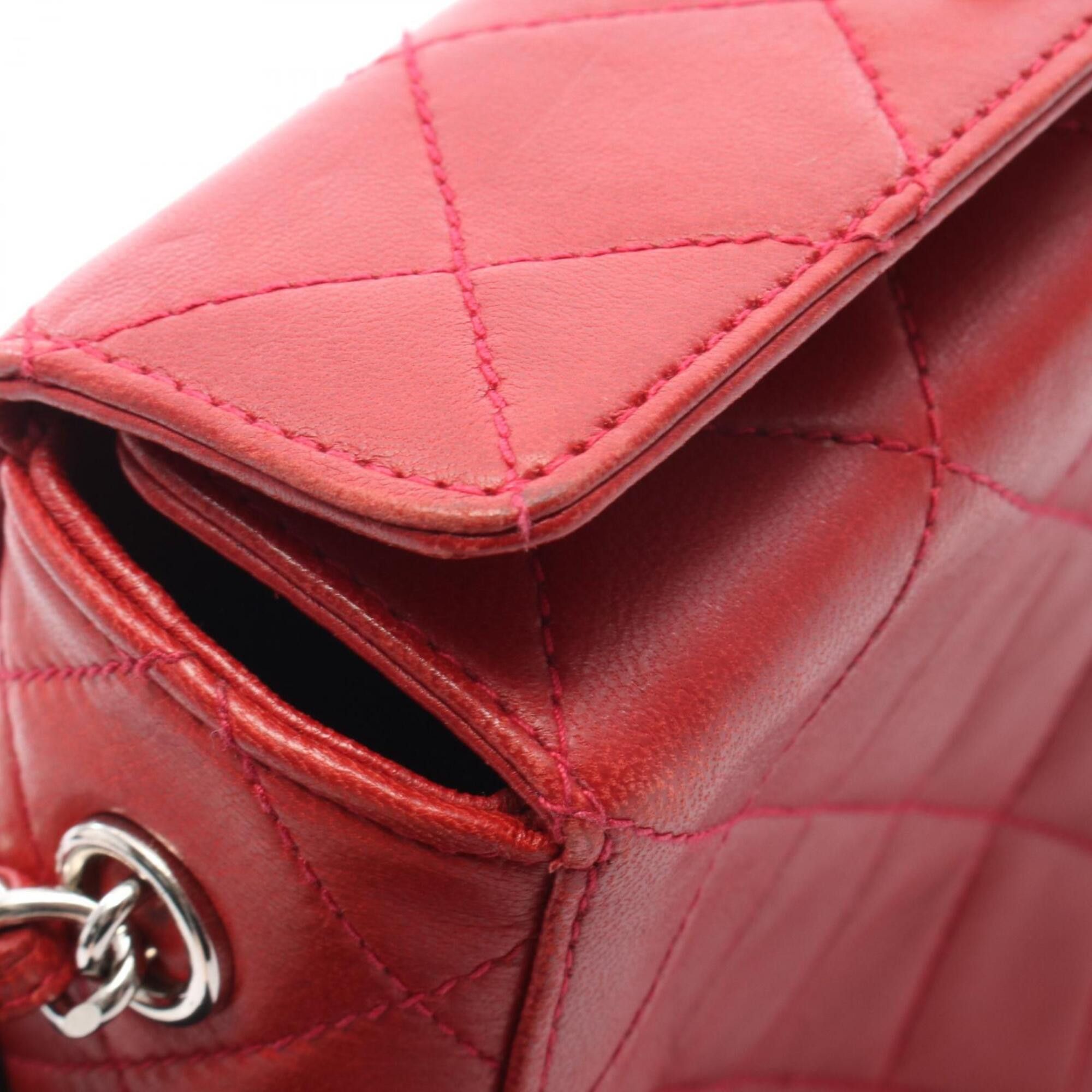Chanel Chanel Matelassé Handbag, Lambskin Leather, Women's, Red Size ONE SIZE - 12 Thumbnail