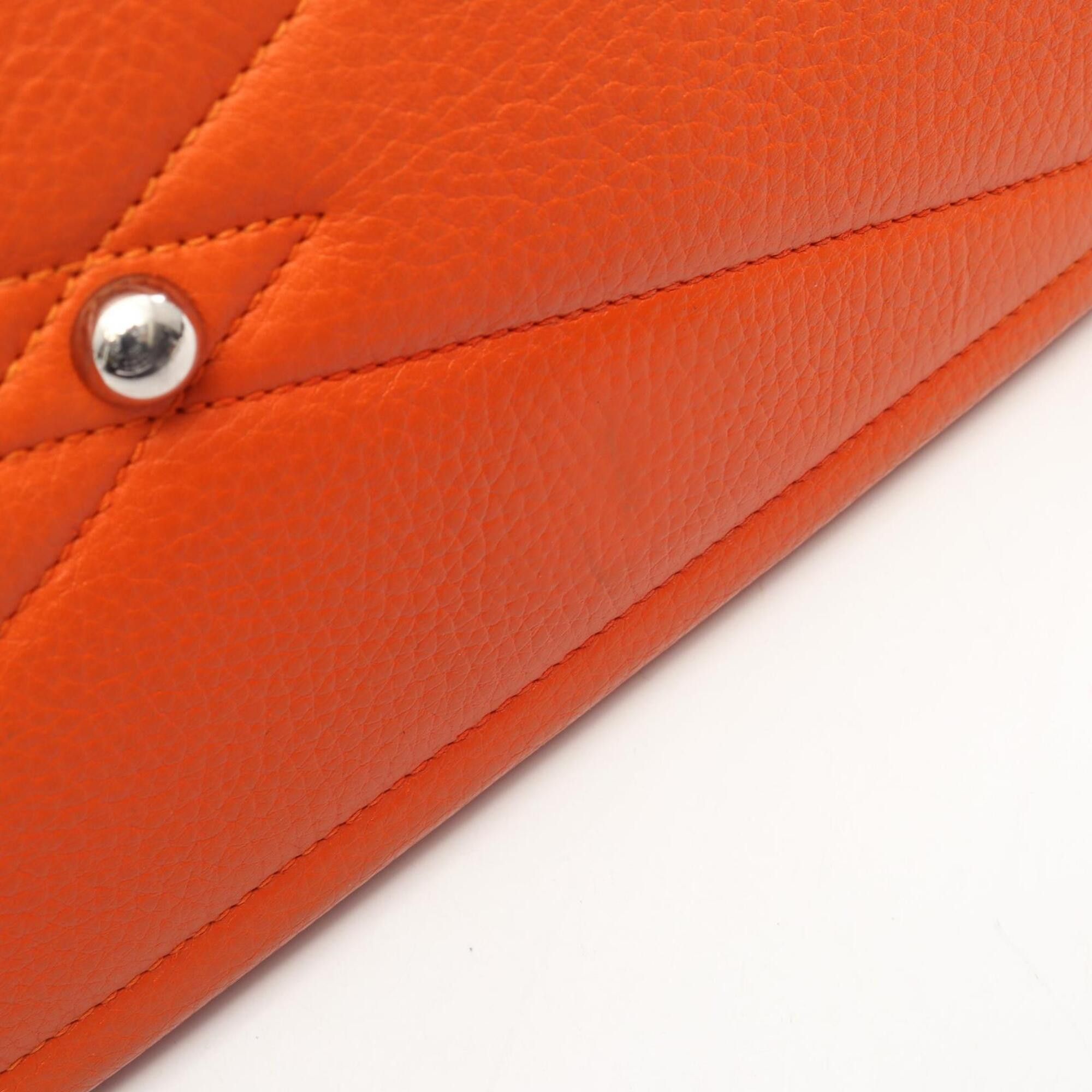 Hermes Hermes Victoria 35 Handbag, Leather, Taurillon Clemence Women's, Orange Size ONE SIZE - 10 Thumbnail