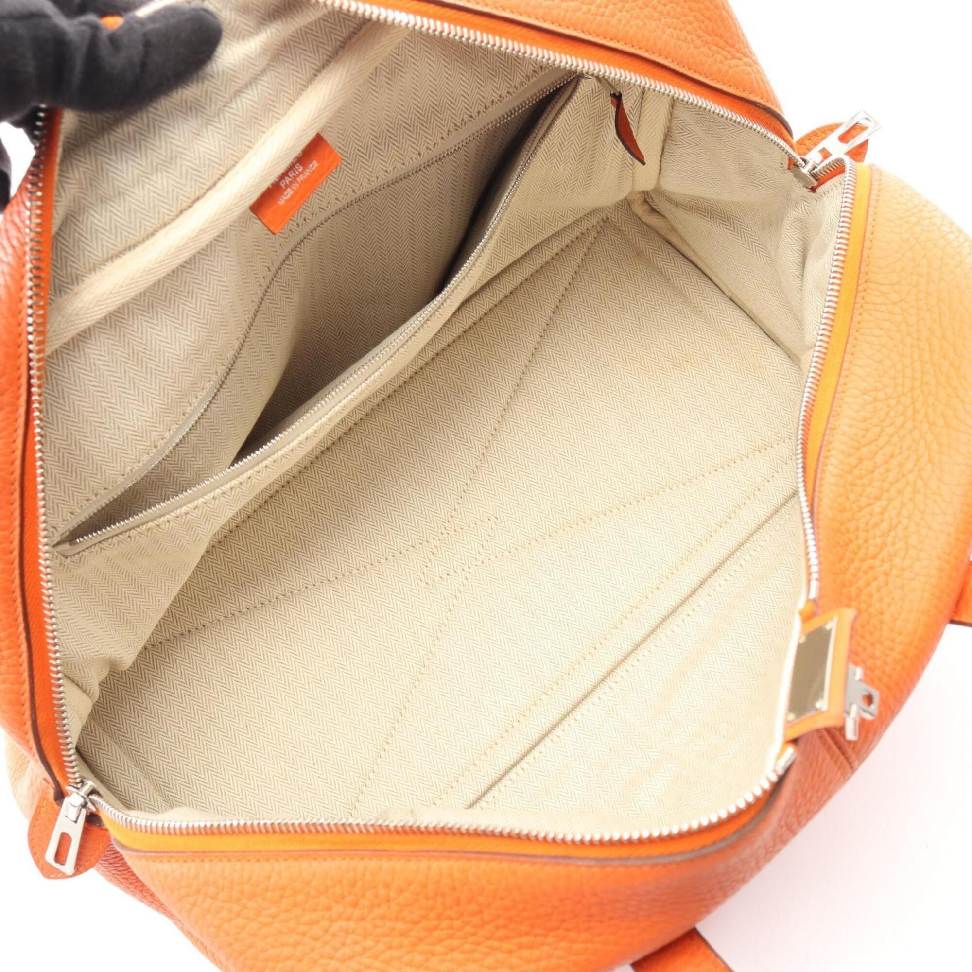Hermes Hermes Victoria 35 Handbag, Leather, Taurillon Clemence Women's, Orange Size ONE SIZE - 3 Thumbnail