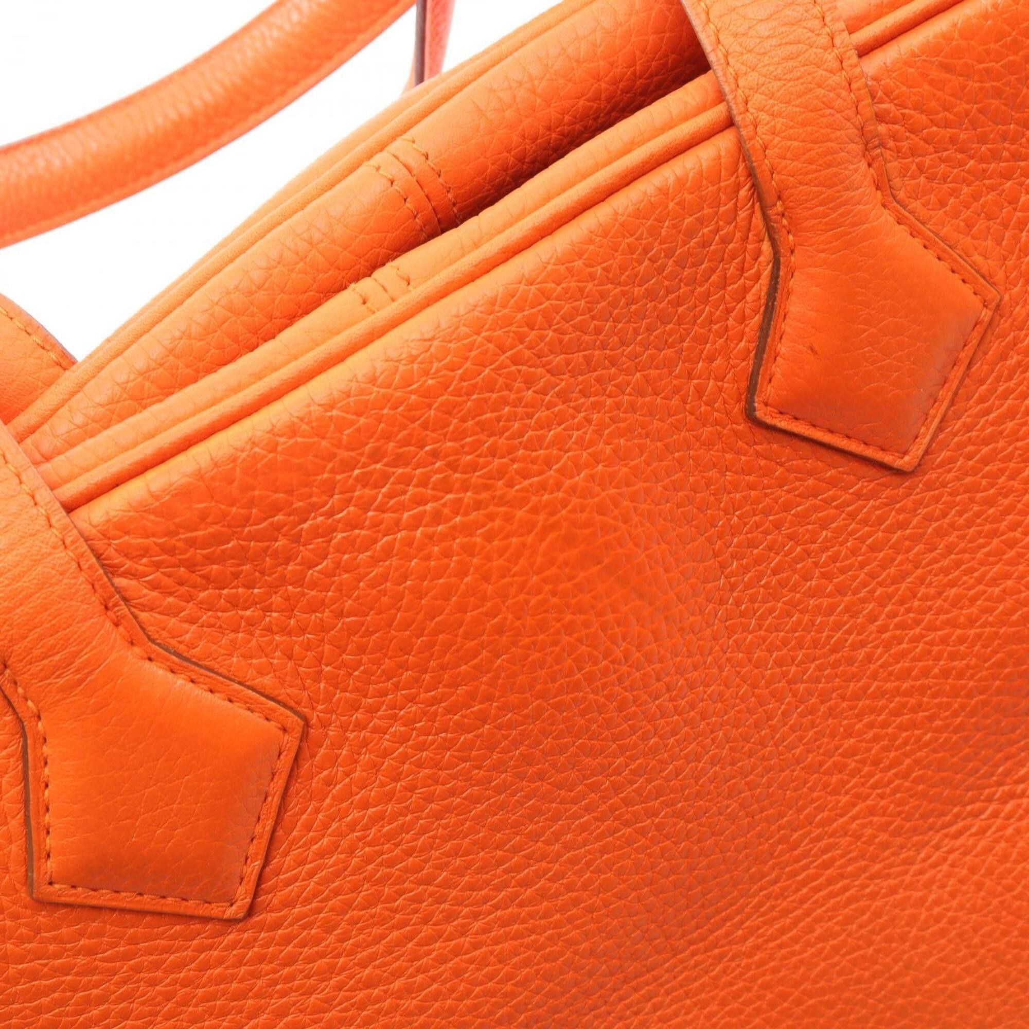 Hermes Hermes Victoria 35 Handbag, Leather, Taurillon Clemence Women's, Orange Size ONE SIZE - 11 Thumbnail