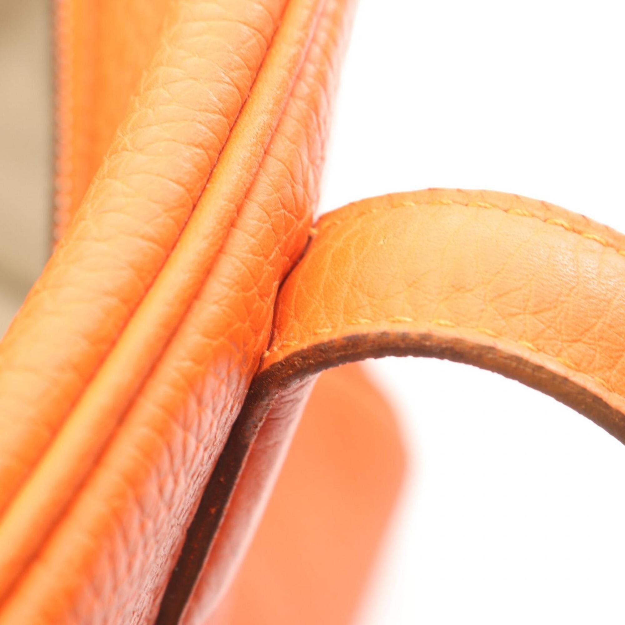 Hermes Hermes Victoria 35 Handbag, Leather, Taurillon Clemence Women's, Orange Size ONE SIZE - 7 Thumbnail