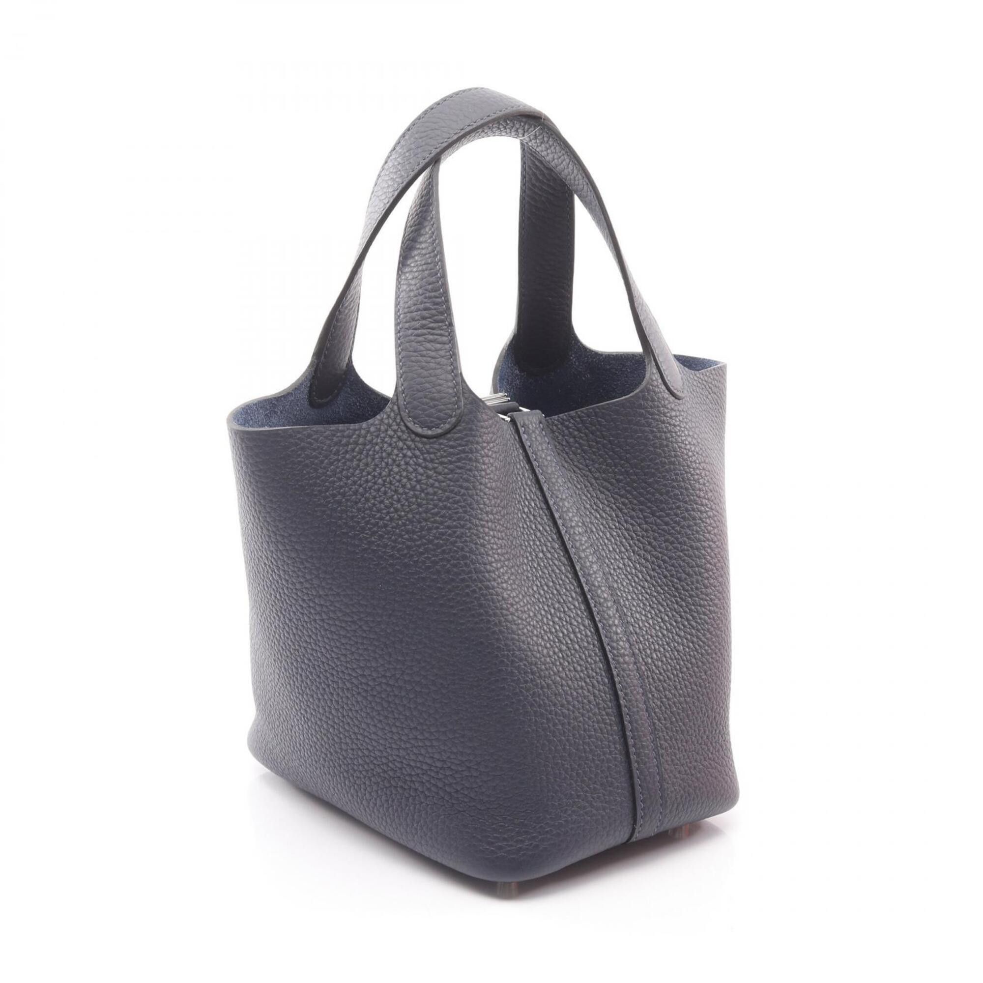 Hermes Hermes Picotin Lock PM Blue Nuit Handbag, Taurillon Clemence Leather, Women's, Navy Size ONE SIZE - 2 Thumbnail