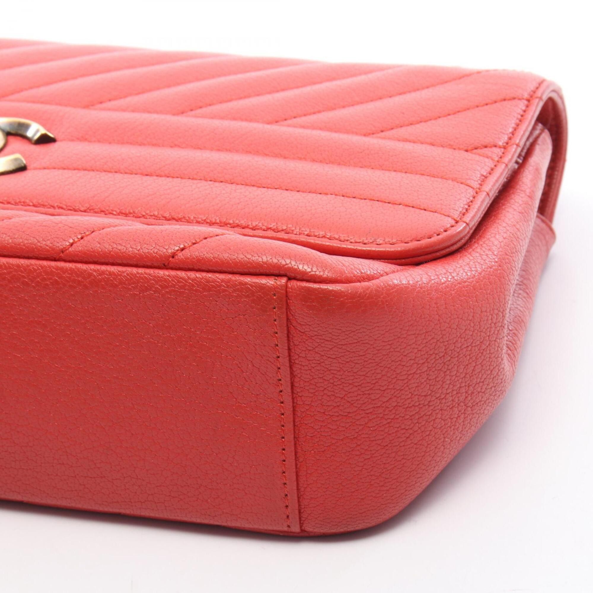 Chanel Chanel Mademoiselle Shoulder Bag/Handbag, Leather, Women's, Red Size ONE SIZE - 10 Thumbnail