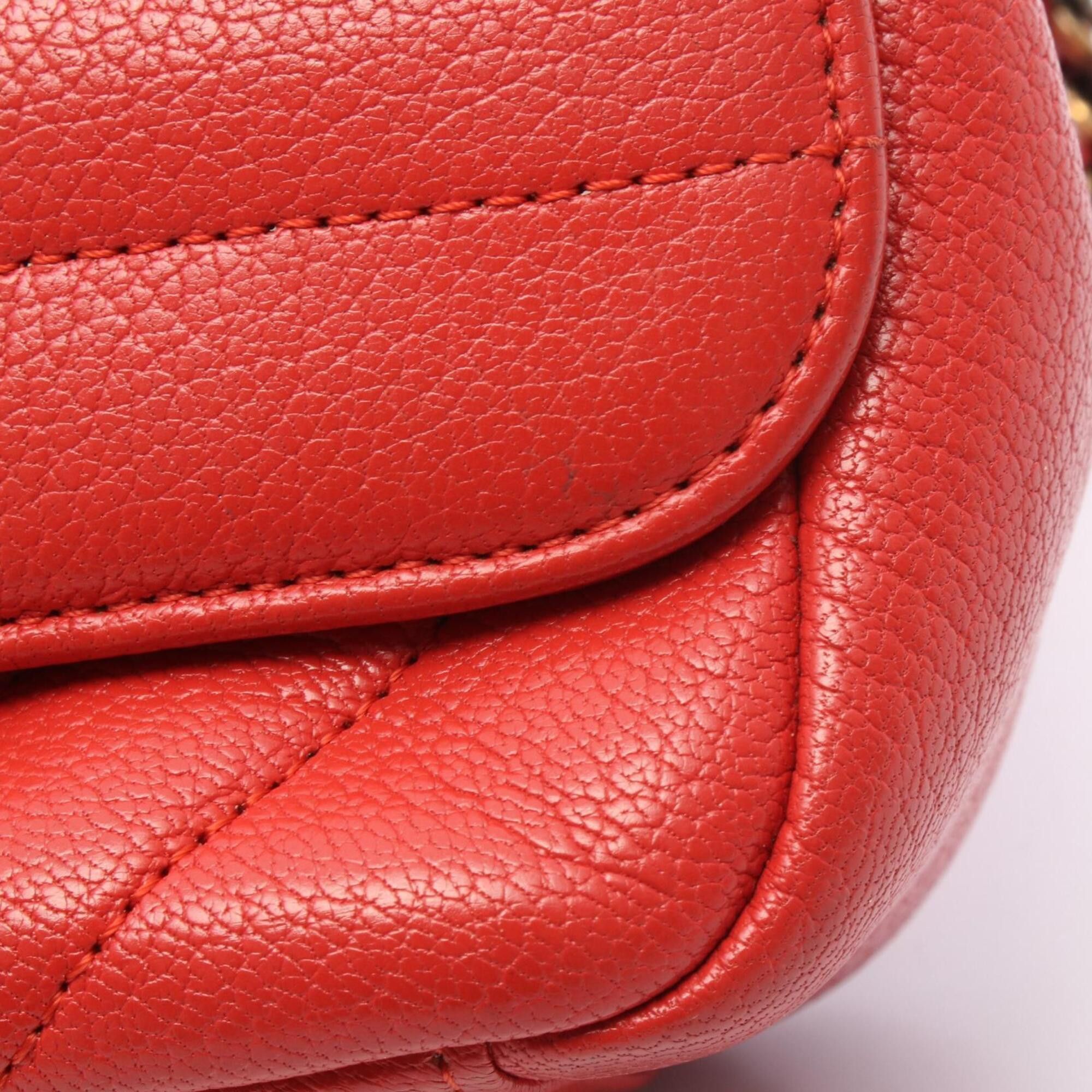 Chanel Chanel Mademoiselle Shoulder Bag/Handbag, Leather, Women's, Red Size ONE SIZE - 11 Thumbnail
