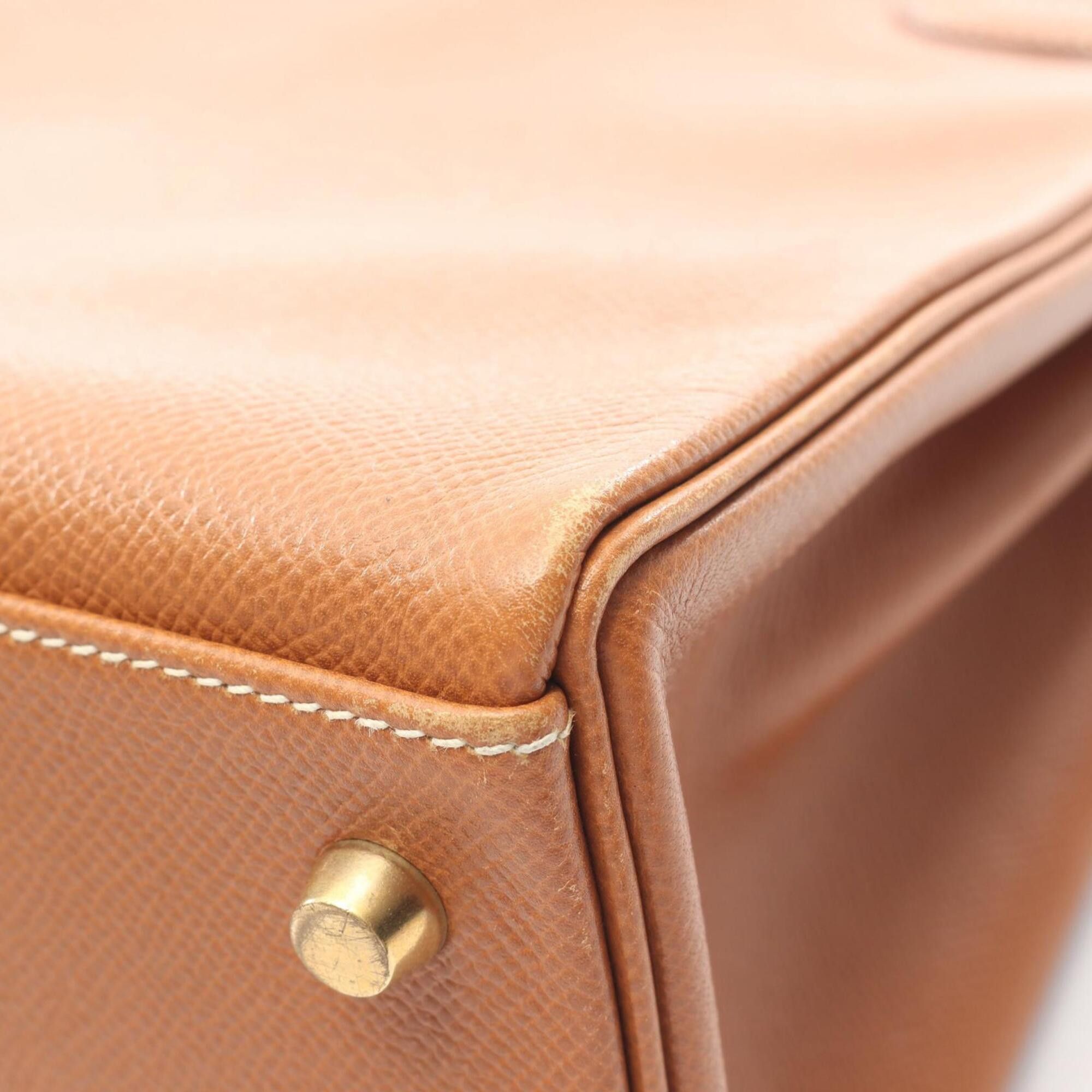 Hermes Hermes Kelly 32 Gold, Inside Stitching, 2-Way Handbag, Leather, Courchevel Women's, Gold Tone Size ONE SIZE - 11 Thumbnail