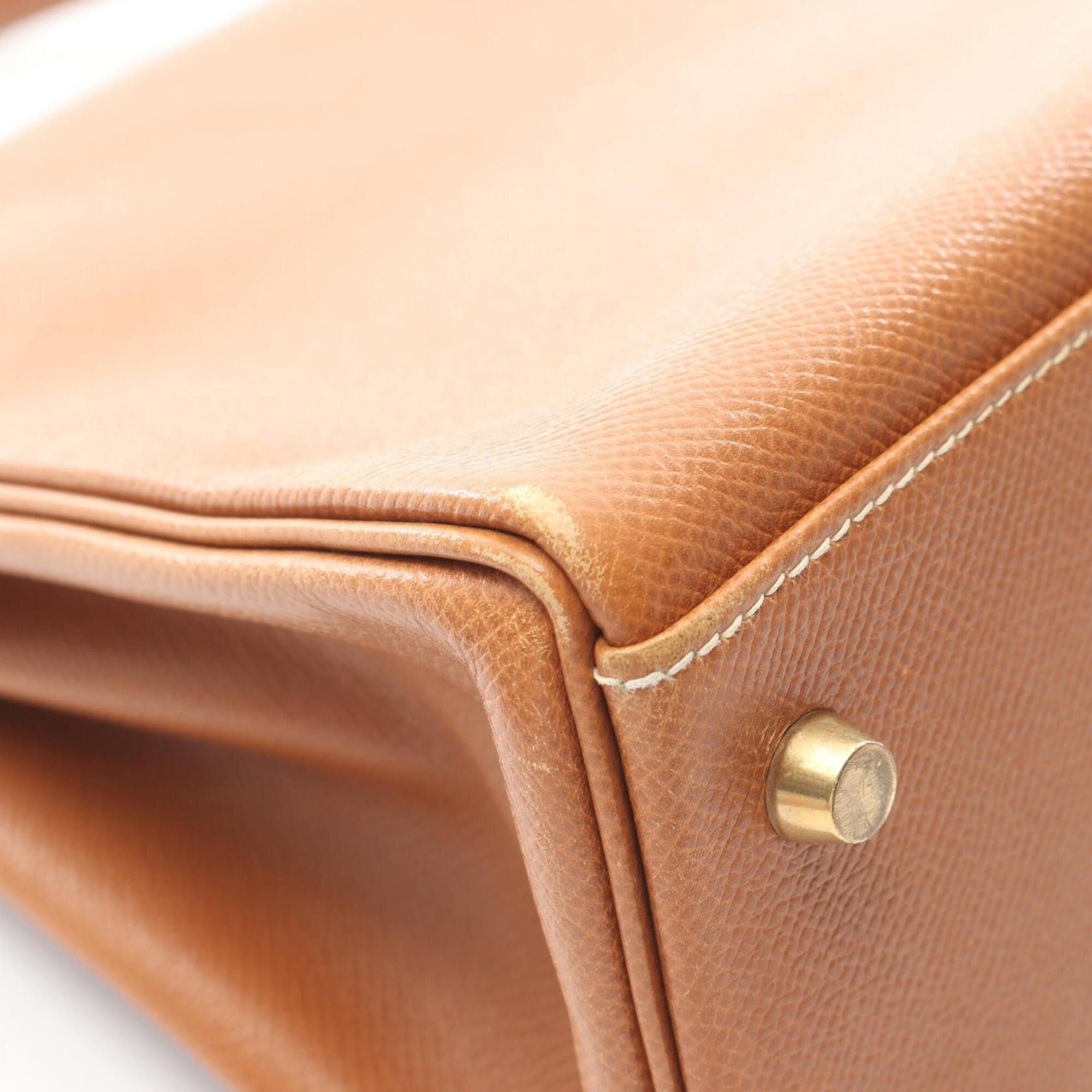 Hermes Hermes Kelly 32 Gold, Inside Stitching, 2-Way Handbag, Leather, Courchevel Women's, Gold Tone Size ONE SIZE - 12 Thumbnail