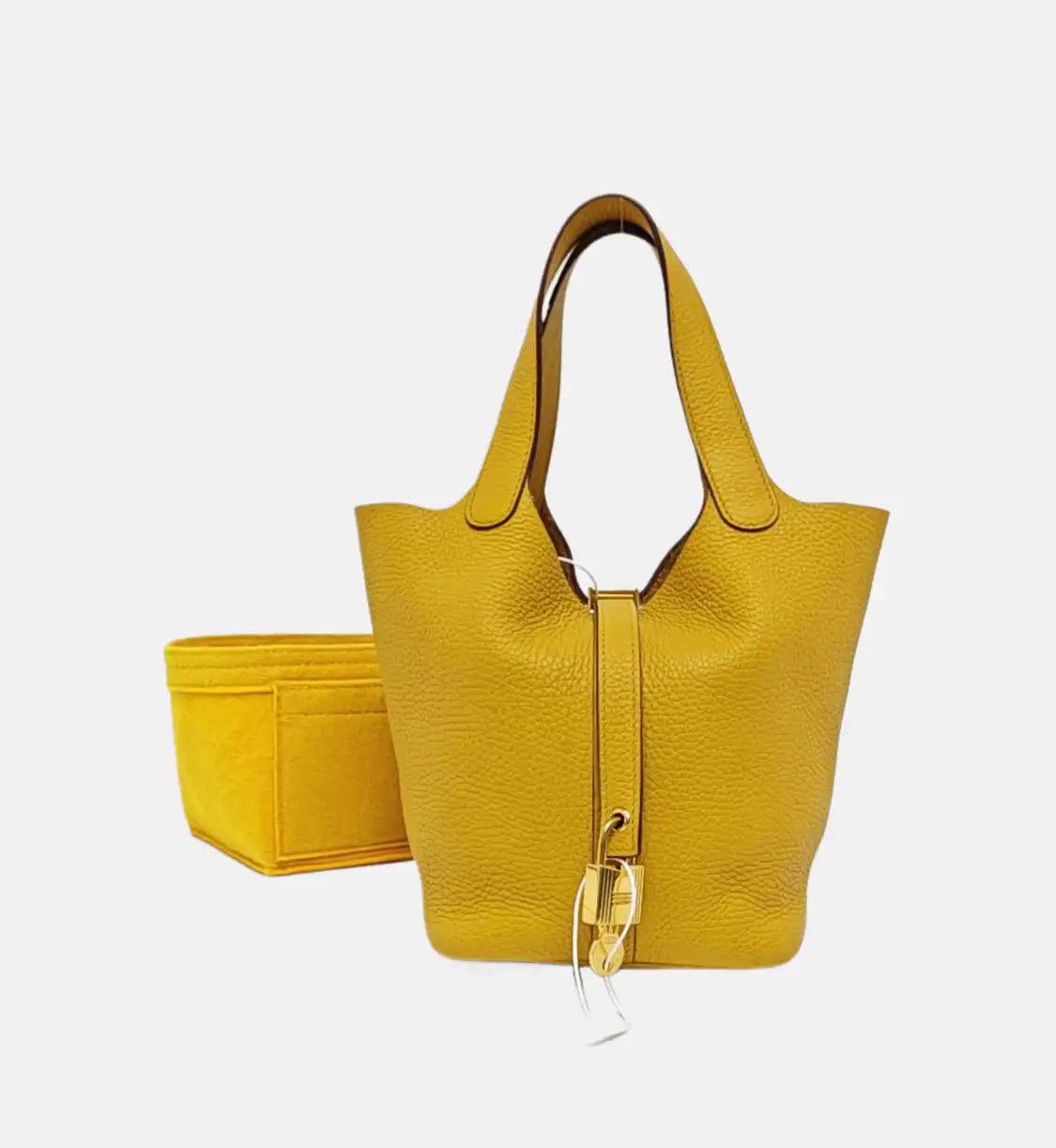 Hermes Hermes Picotin Lock Ambre Clemence cowhide leather handbag gold hardware D Size ONE SIZE - 8 Thumbnail
