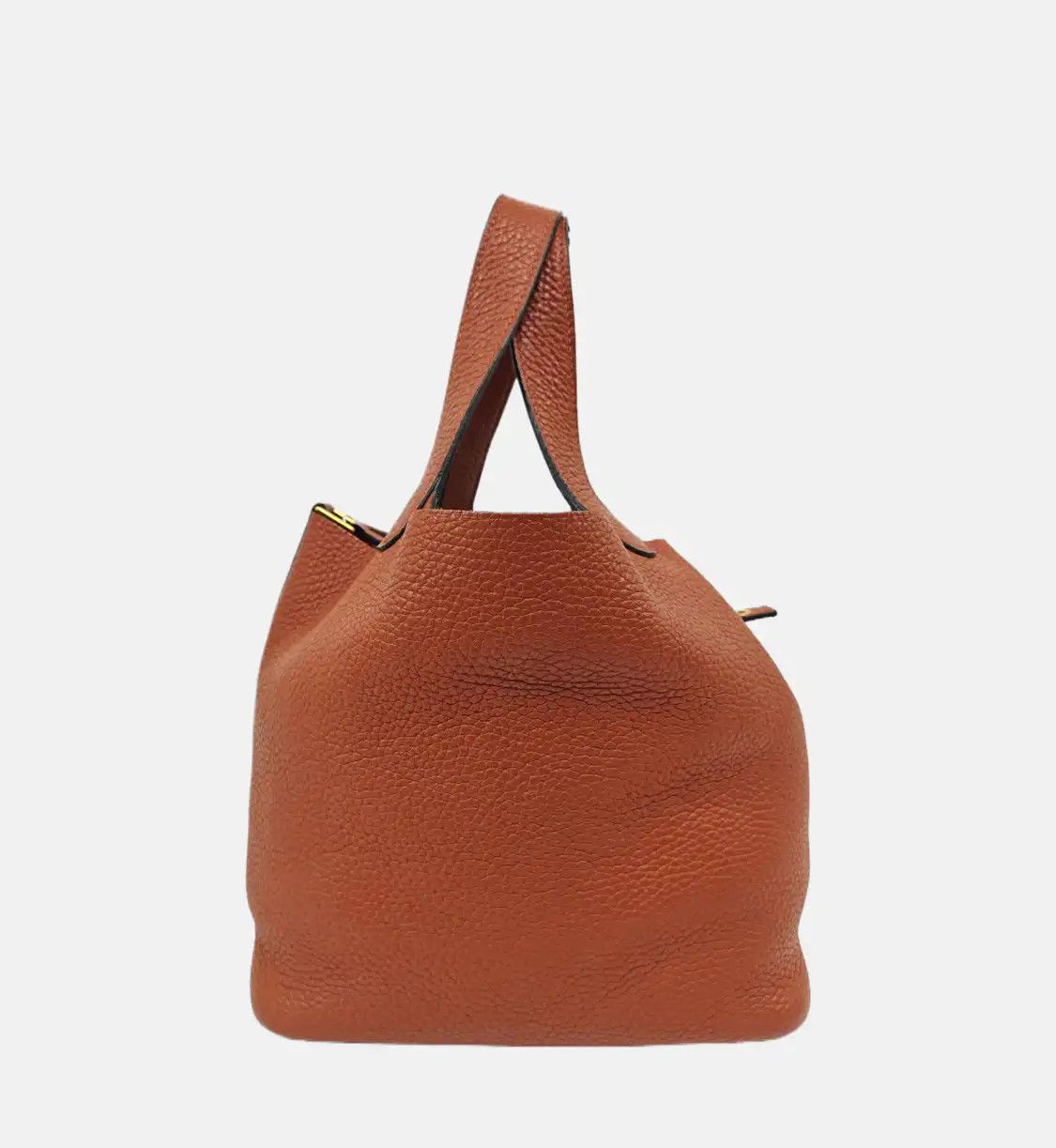 Hermes Hermes Picotin Lock 18 brick red Clemence cowhide leather picotin handbag gold h Size ONE SIZE - 4 Thumbnail