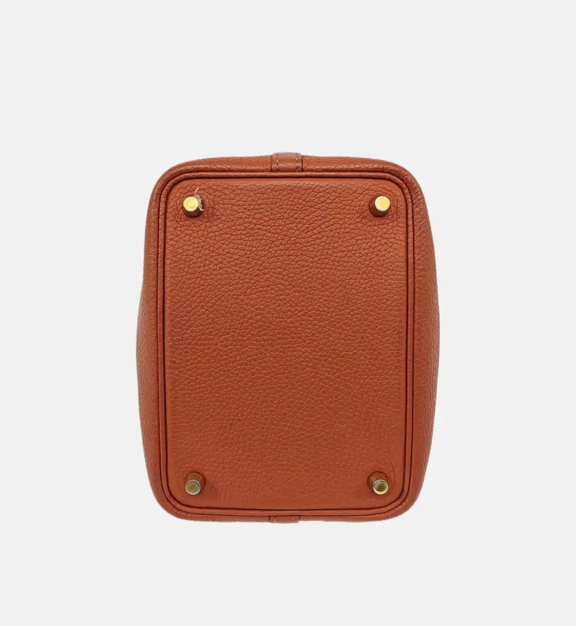 Hermes Hermes Picotin Lock 18 brick red Clemence cowhide leather picotin handbag gold h Size ONE SIZE - 6 Thumbnail