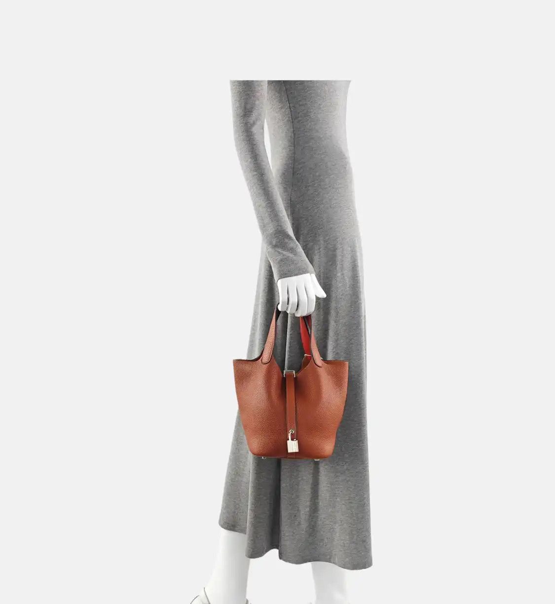 Hermes Hermes Picotin Lock copper red Clemence cowhide leather picotin handbag silver h Size ONE SIZE - 2 Thumbnail