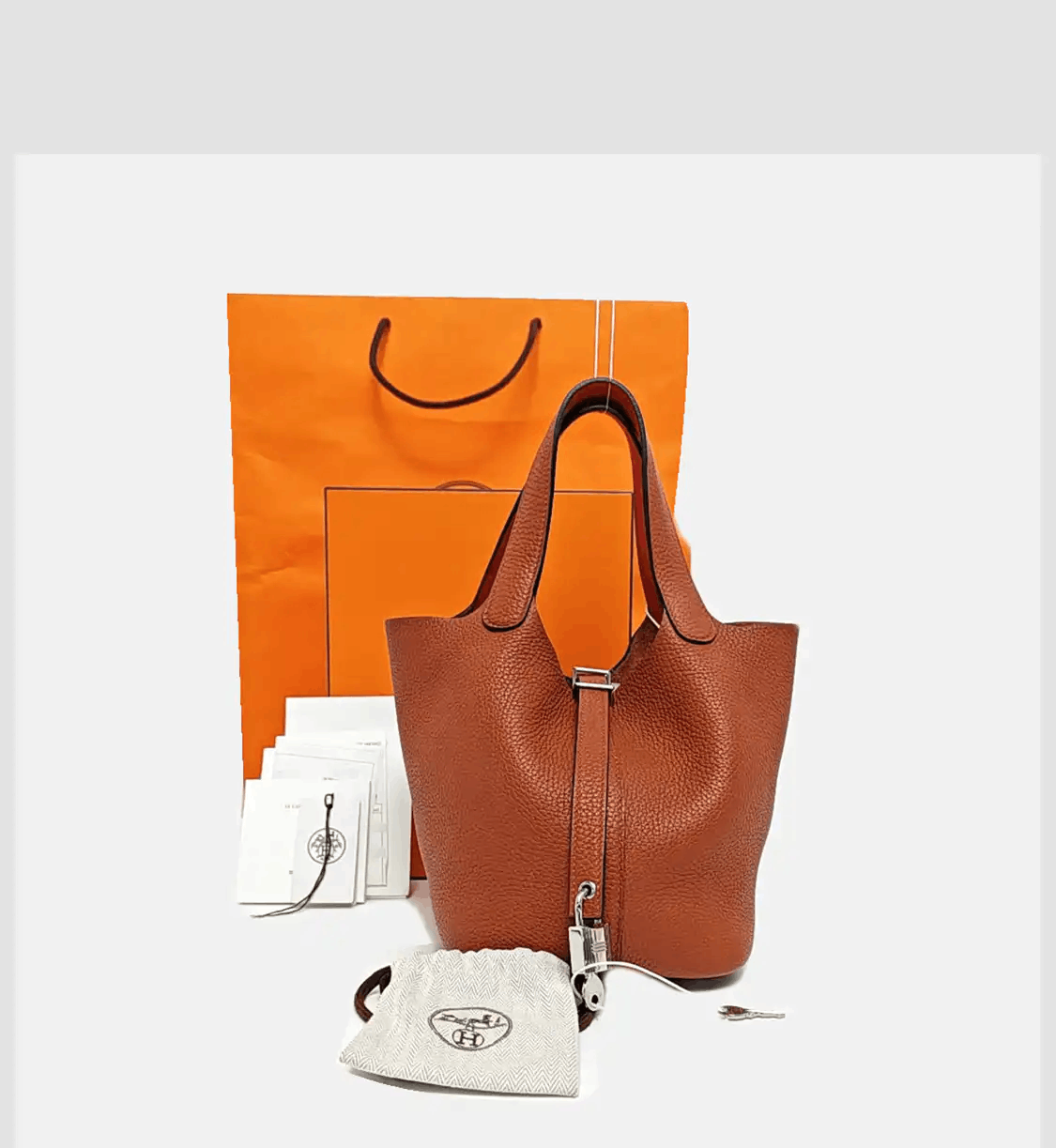 Hermes Hermes Picotin Lock copper red Clemence cowhide leather picotin handbag silver h Size ONE SIZE - 8 Thumbnail