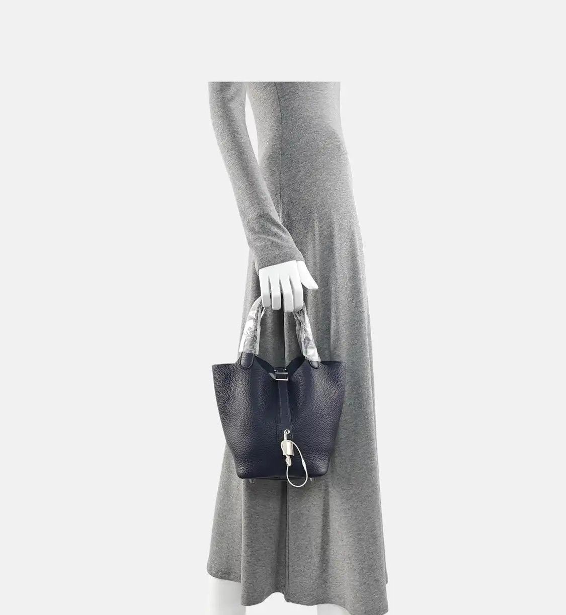 Hermes Hermes Picotin Lock 18 gem blue Clemence cowhide leather picotin handbag silver Size ONE SIZE - 2 Thumbnail