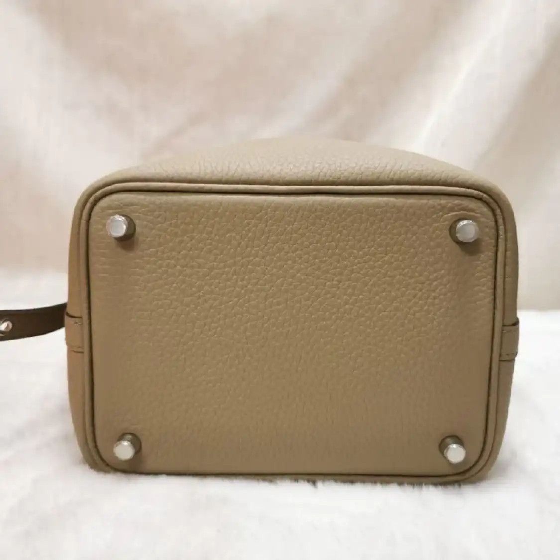 Hermes Hermes Picotin Lock 18 Etoupe Clemence cowhide leather picotin handbag silver ha Size ONE SIZE - 5 Thumbnail