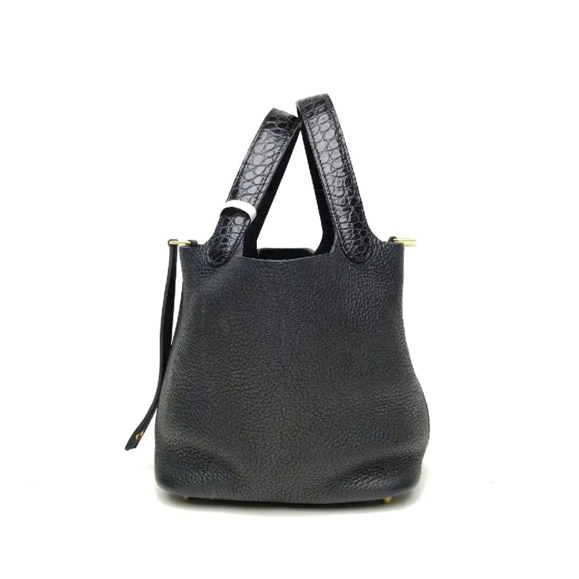 Hermes Hermes Picotin Lock black Clemence cowhide leather picotin handbag gold hardware Size ONE SIZE - 4 Thumbnail