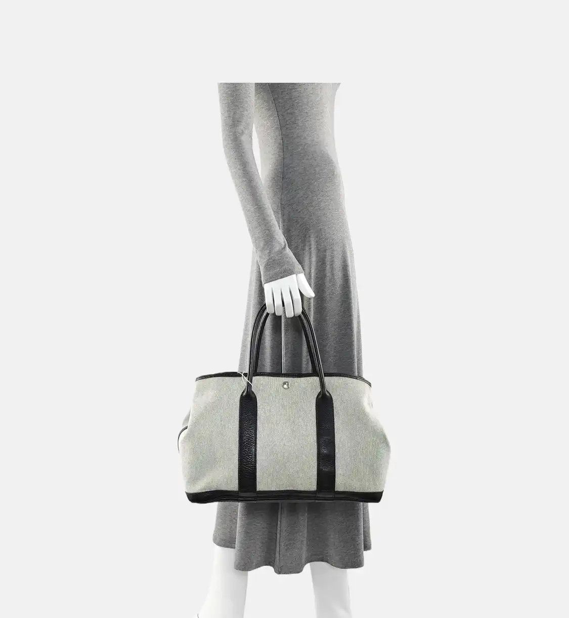 Hermes Hermes Garden Party 36 milkshake white coated canvas Garden Party handbag silver Size ONE SIZE - 2 Thumbnail