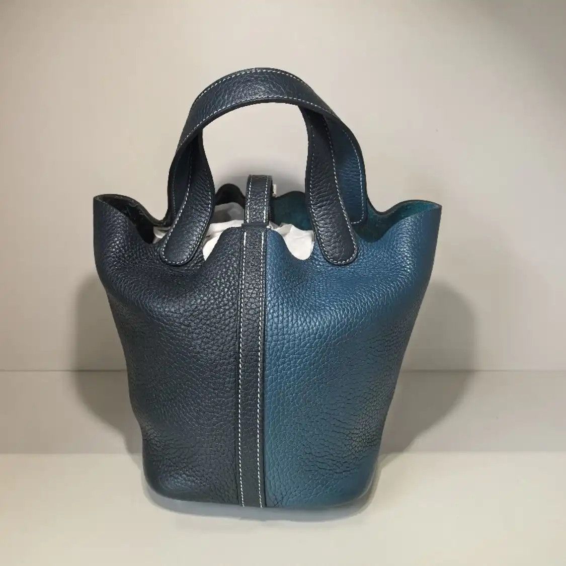 Hermes Hermes Picotin Lock 18 new denim blue Clemence cowhide leather picotin handbag s Size ONE SIZE - 4 Thumbnail