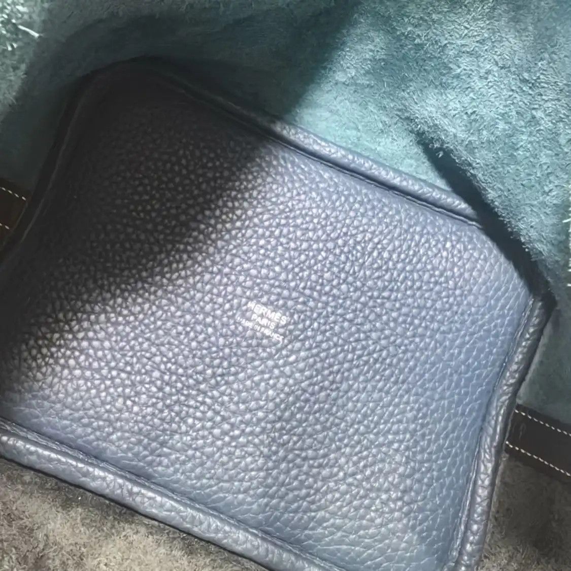 Hermes Hermes Picotin Lock 18 new denim blue Clemence cowhide leather picotin handbag s Size ONE SIZE - 6 Thumbnail