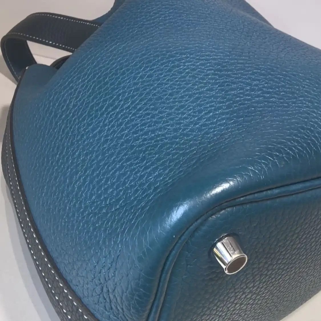 Hermes Hermes Picotin Lock 18 new denim blue Clemence cowhide leather picotin handbag s Size ONE SIZE - 3 Thumbnail