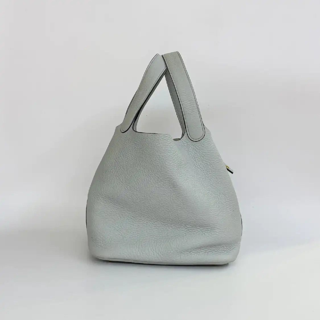 Hermes Hermes Picotin Lock 22 Bleu Brume Clemence cowhide leather picotin handbag silve Size ONE SIZE - 3 Thumbnail