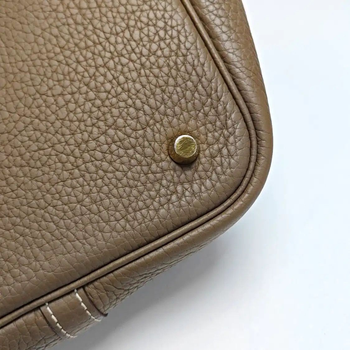 Hermes Hermes Picotin Lock 22 Etoupe Clemence cowhide leather picotin handbag gold hard Size ONE SIZE - 17 Thumbnail