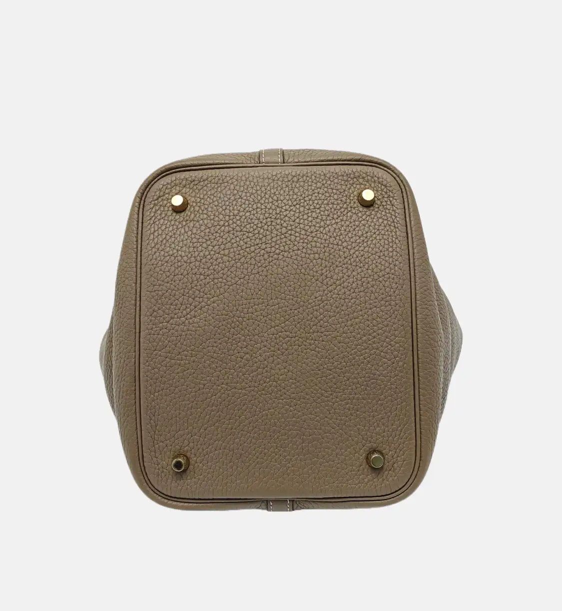 Hermes Hermes Picotin Lock 22 Etoupe Clemence cowhide leather picotin handbag gold hard Size ONE SIZE - 6 Thumbnail