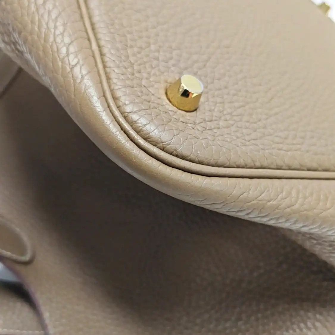 Hermes Hermes Picotin Lock 22 Etoupe Clemence cowhide leather picotin handbag gold hard Size ONE SIZE - 16 Thumbnail